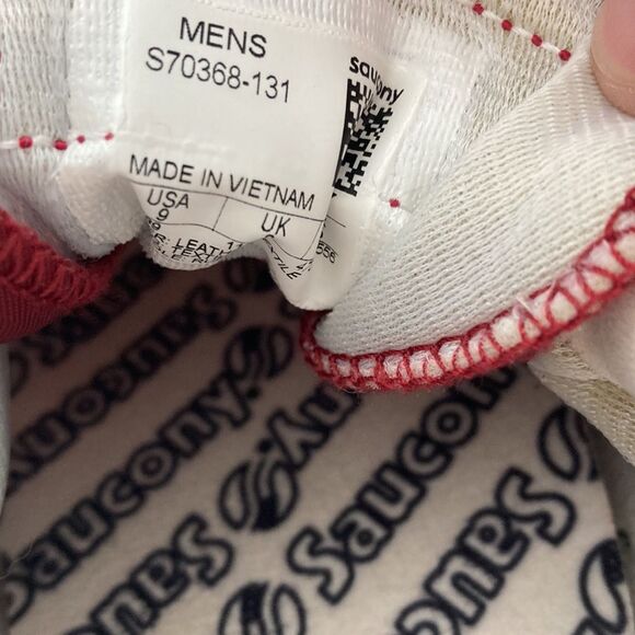 Saucony Red Suede White Laces Running Athletic Retro Sneakers Men’s Size 9 - Picture 8 of 8